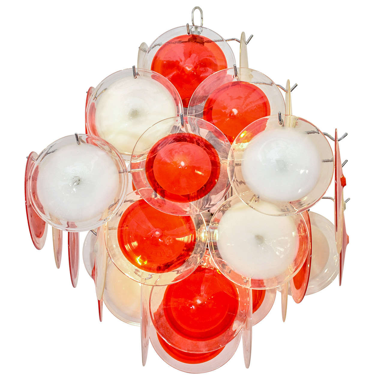 Midcentury Colored Murano Glass Chandelier by Vistosi