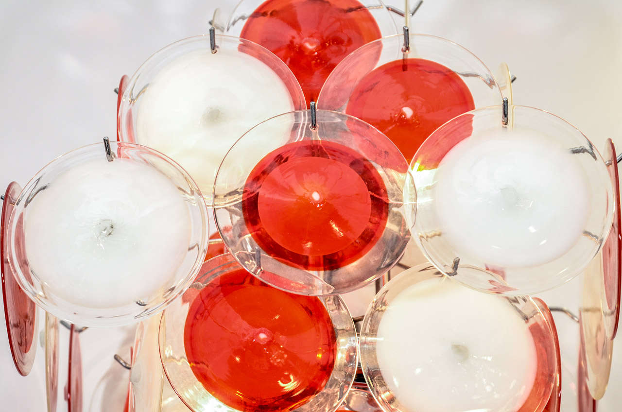 Mid-Century Modern Midcentury Colored Murano Glass Chandelier by Vistosi