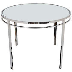 Mid Century Chrome and mirrored Glass Dining table