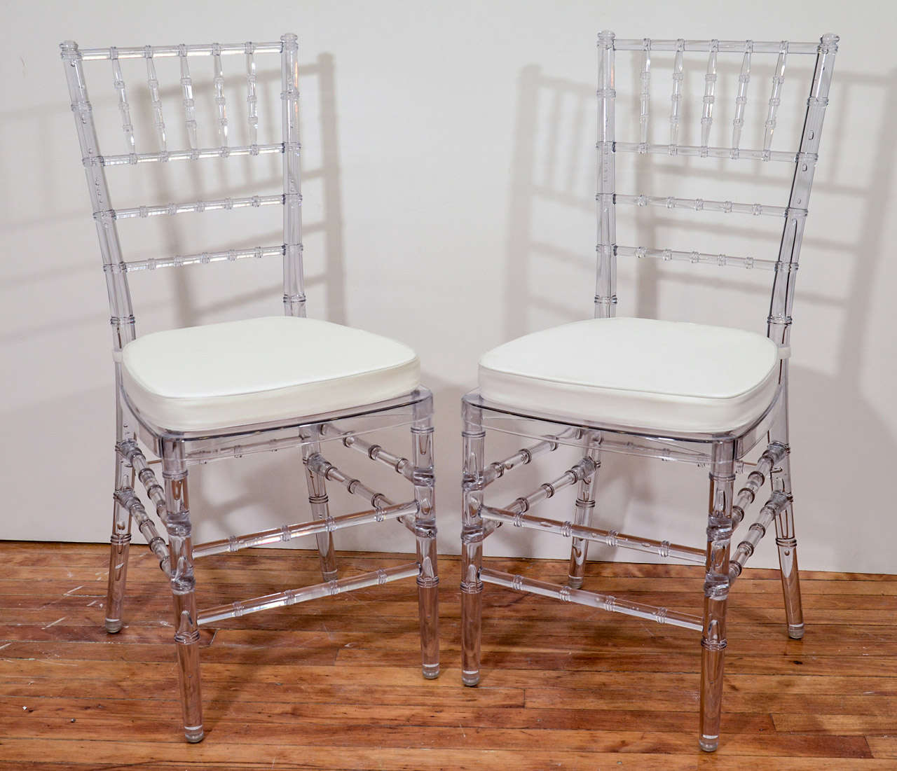 Set of Eight Vintage Acrylic Chairs with Bamboo Motif at 1stDibs