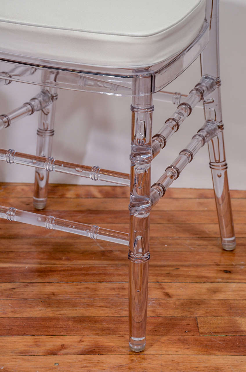 Set of Eight Vintage Acrylic Chairs with Bamboo Motif at 1stDibs
