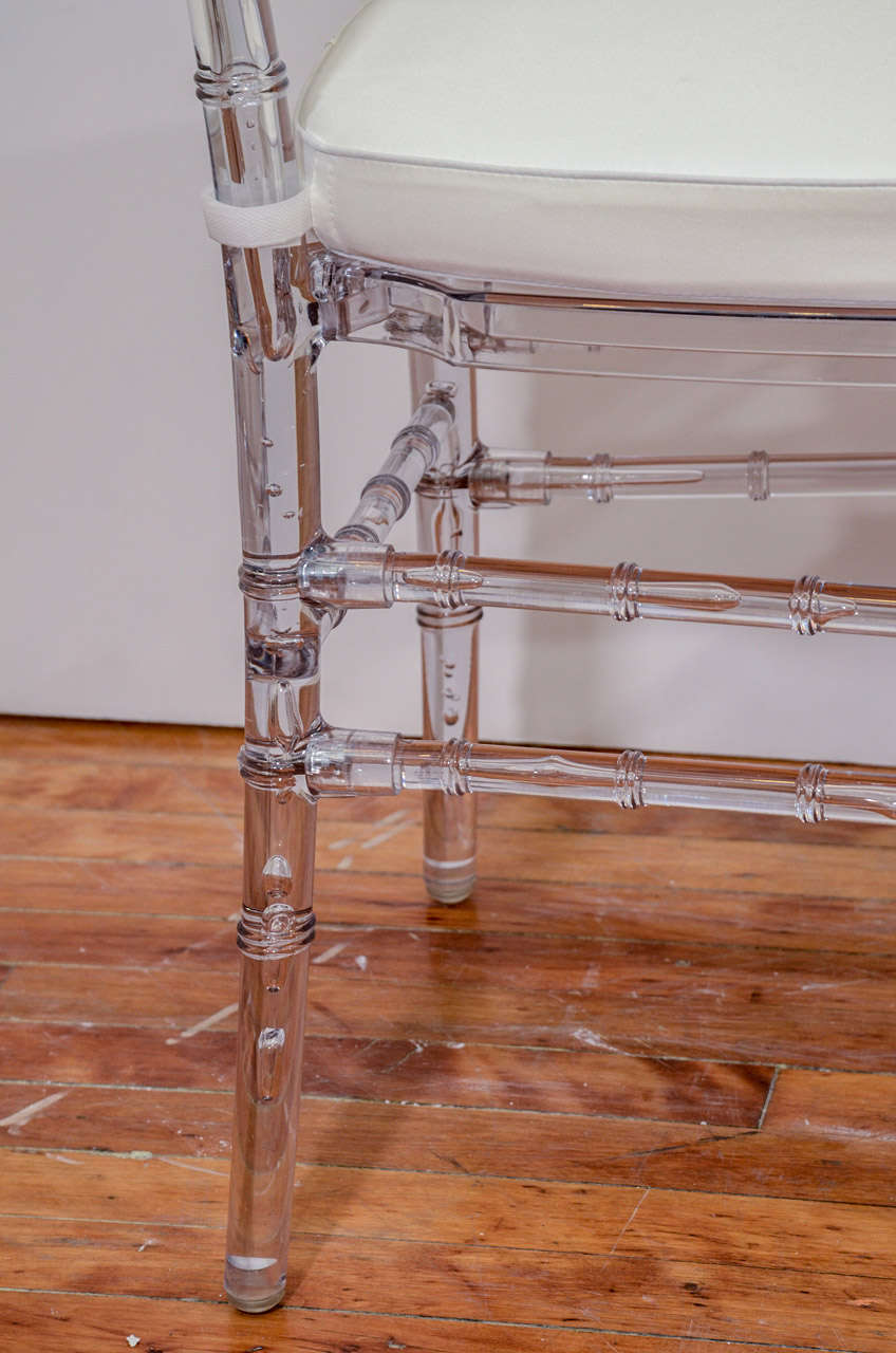 Set of Eight Vintage Acrylic Chairs with Bamboo Motif at 1stDibs