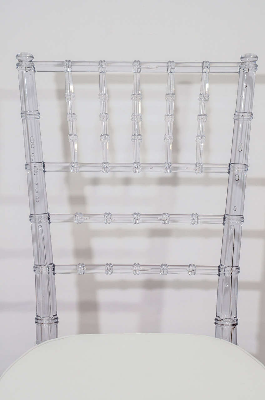Set of Eight Vintage Acrylic Chairs with Bamboo Motif at 1stDibs