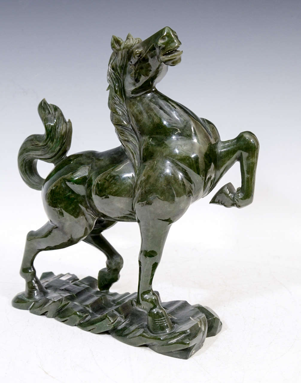 Chinese Spinach Jade Horse Sculpture For Sale at 1stDibs jade horses