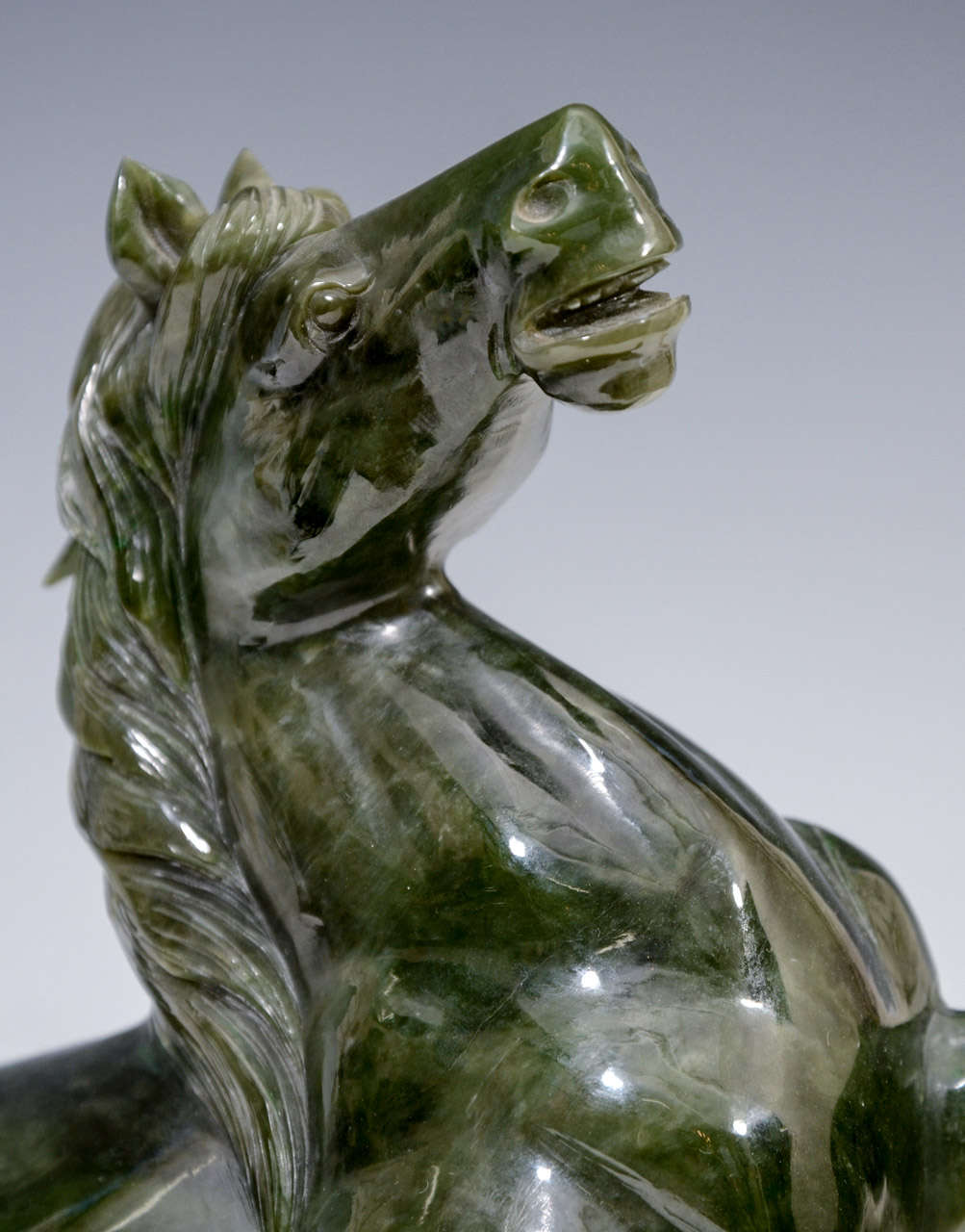 Chinese Spinach Jade Horse Sculpture For Sale at 1stDibs jade horses