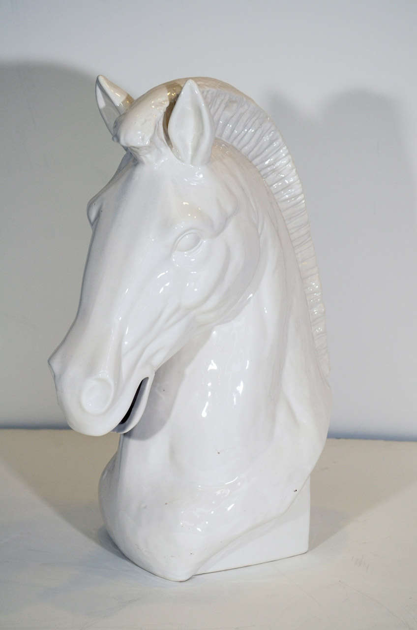 Mid Century White Ceramic Horse Head Sculpture at 1stDibs white horse head sculpture, horse