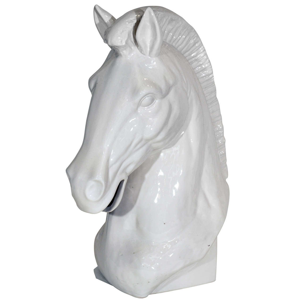 Mid Century White Ceramic Horse Head Sculpture at 1stDibs white horse