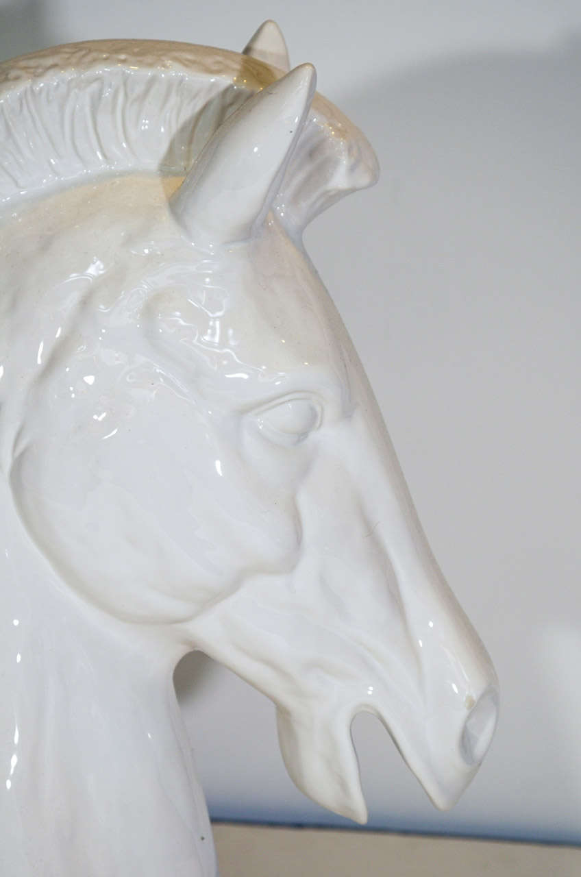Mid Century White Ceramic Horse Head Sculpture at 1stDibs white horse head sculpture, horse