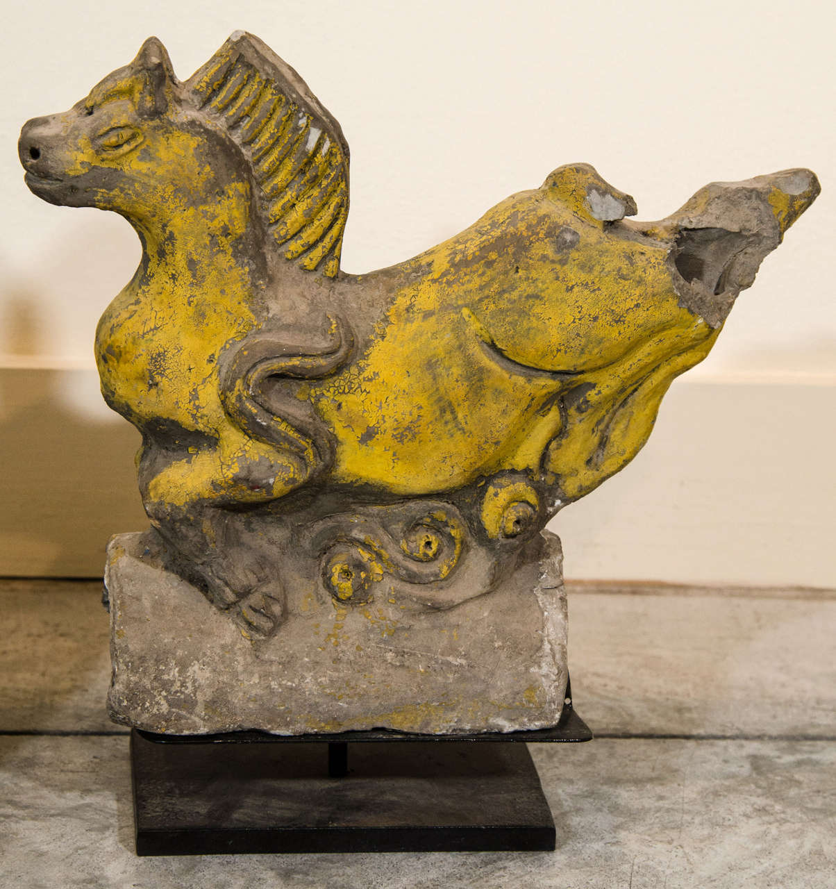 18th Century and Earlier Pair of 17th Century Chinese Horse Roof Tiles