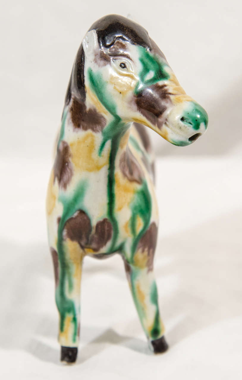 Sancai Glazed Small Chinese Horse In Excellent Condition In Katonah, NY