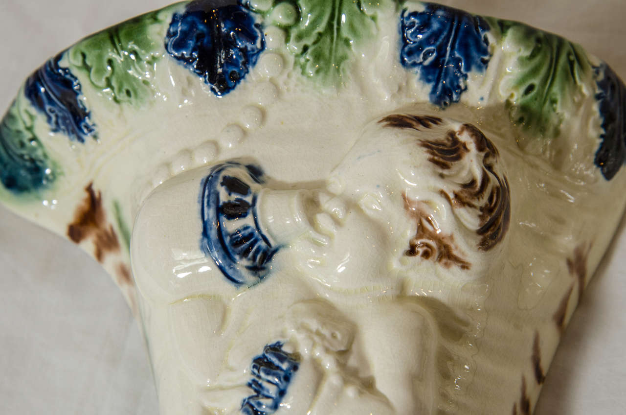 Pair Antique Creamware Wall Pockets For Sale at 1stdibs