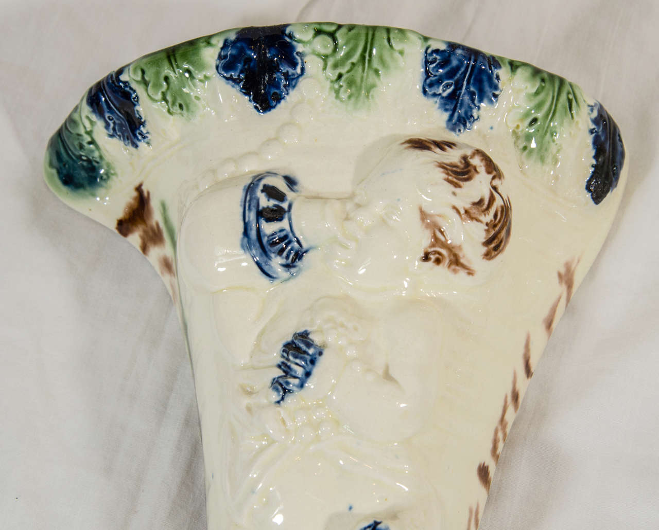 Pair Antique Creamware Wall Pockets For Sale at 1stdibs