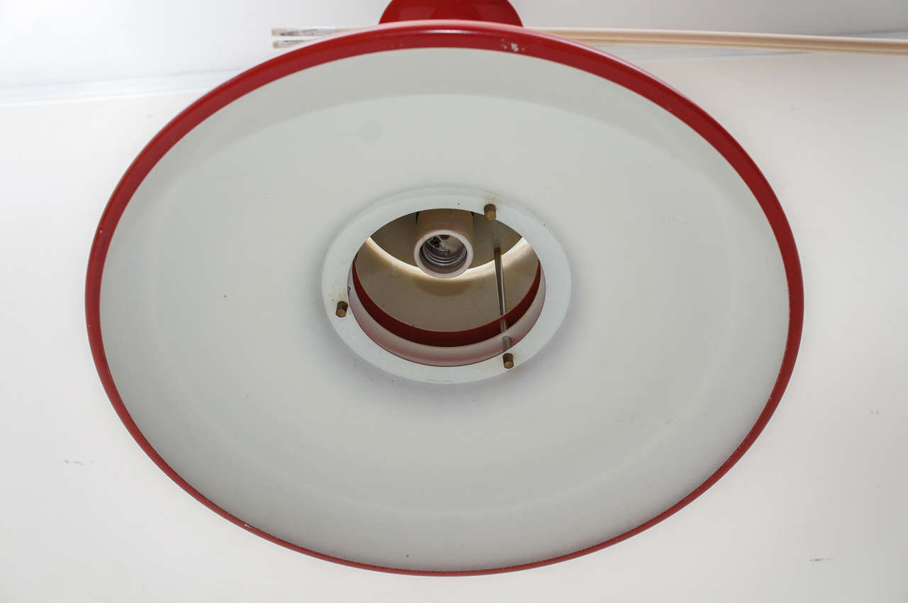 Vintage Lightolier Pendant Light In Excellent Condition In Hudson, NY