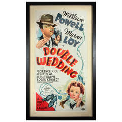 Vintage Three Sheet Poster for Double Wedding, 1937, Framed and Matted