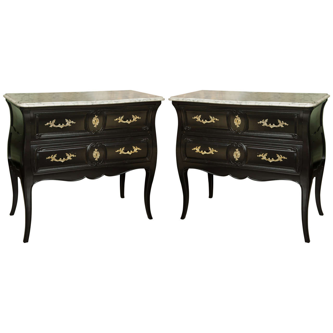 Pair of Bombe Maison Jansen Nightstand or Commodes