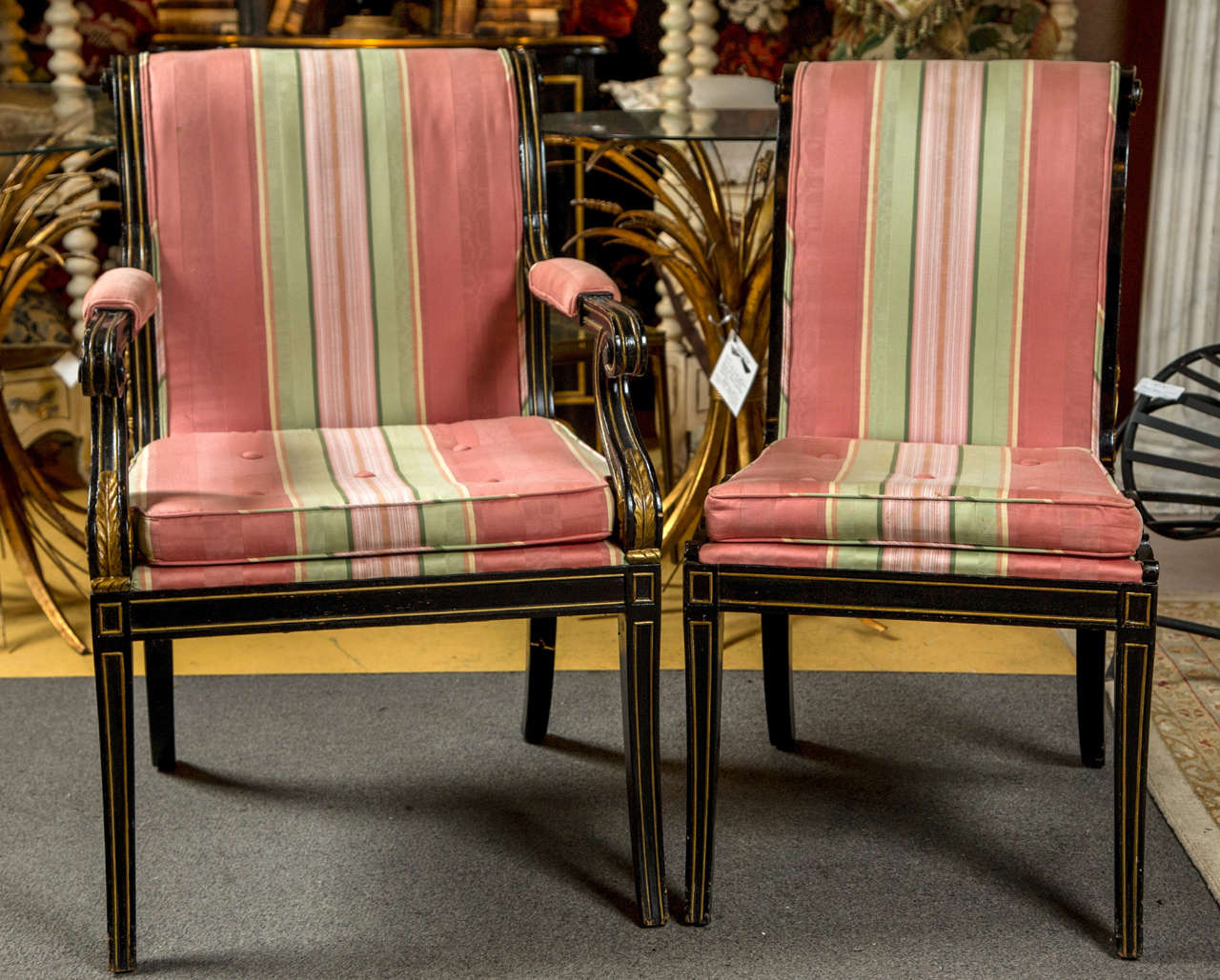 Set of Eight Jansen Style Dining Chairs