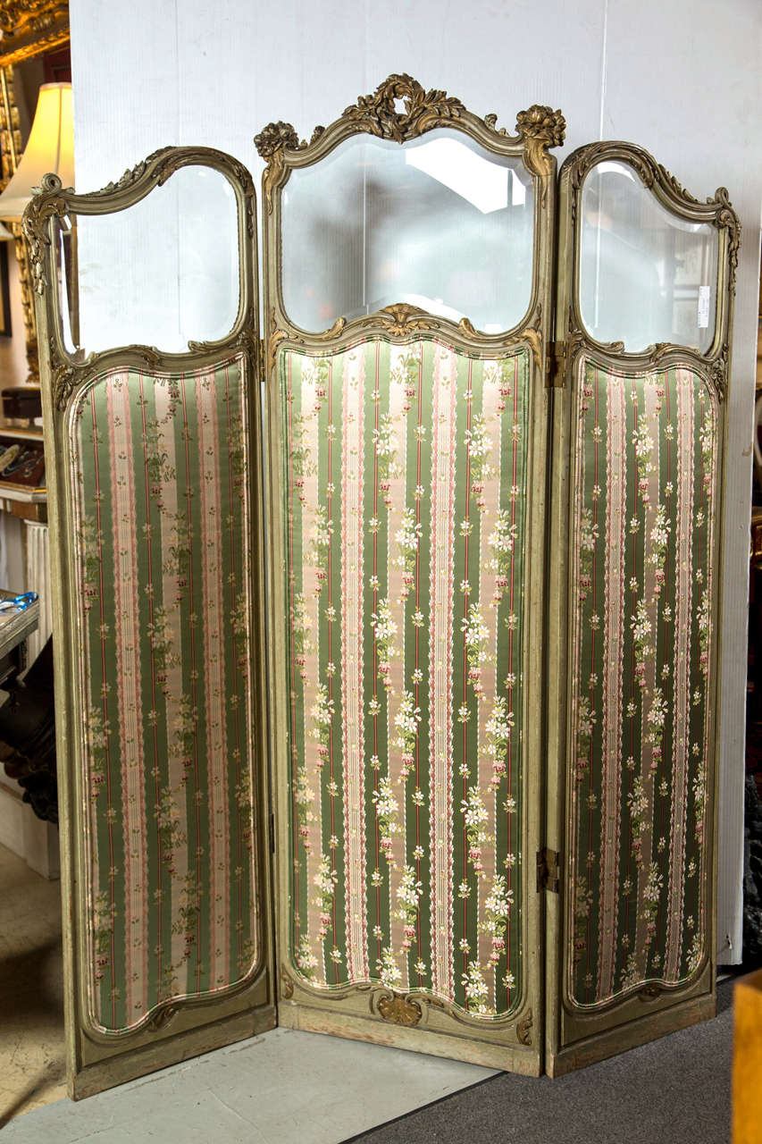 French Three Panel Folding Screen Room Divider at 1stDibs french room