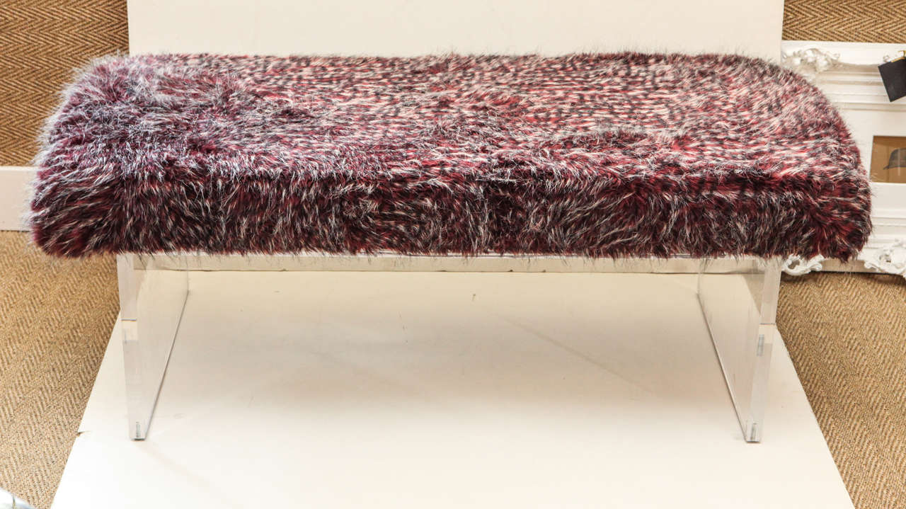 1960's Faux Fur Bench