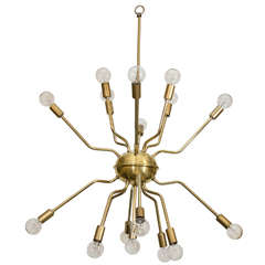 Italian Brass Spider Sputnik Chandelier Pendant