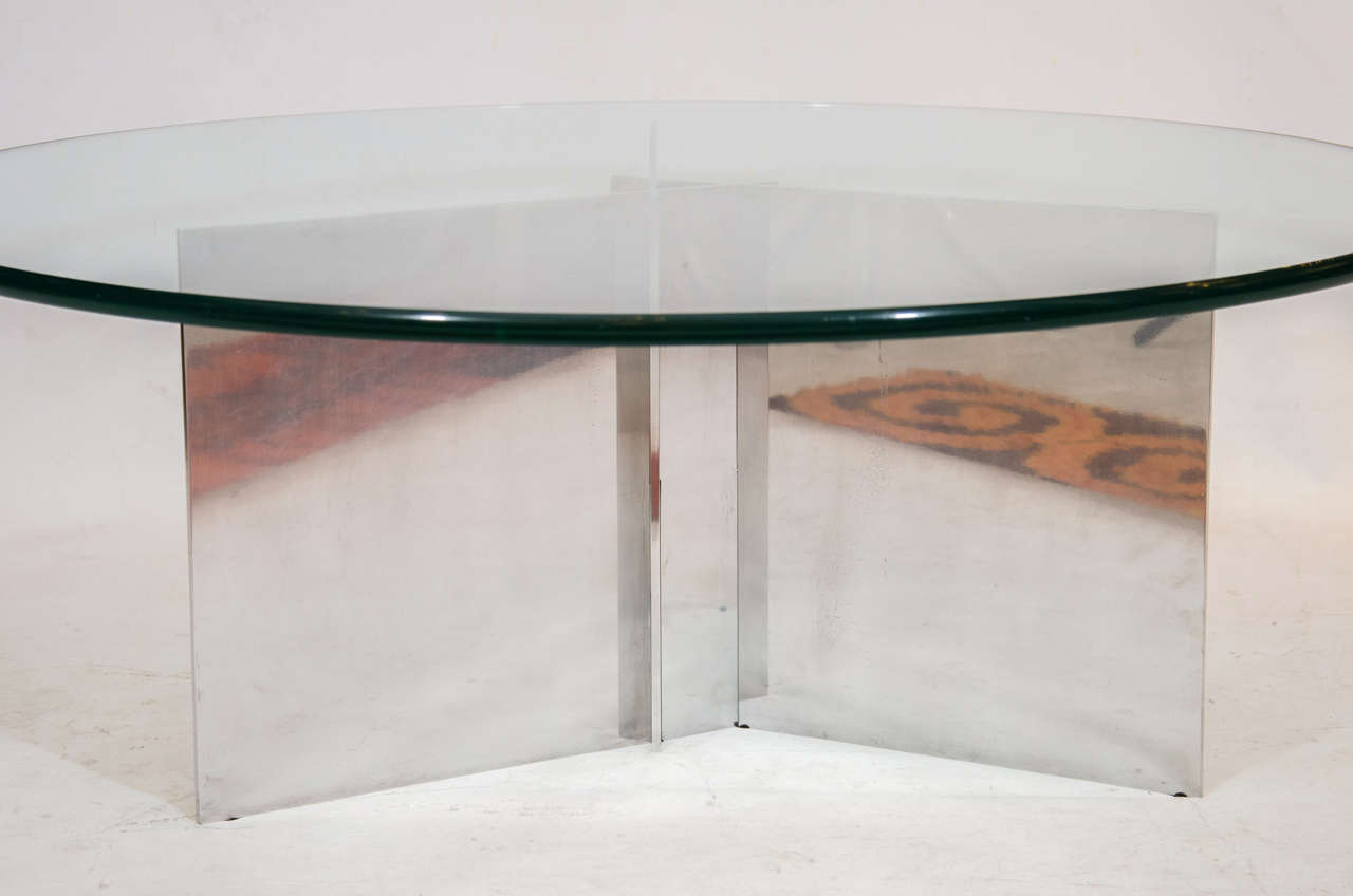 Mid-Century Modern Coffee Table in Polished Aluminum by Paul Mayen For Sale