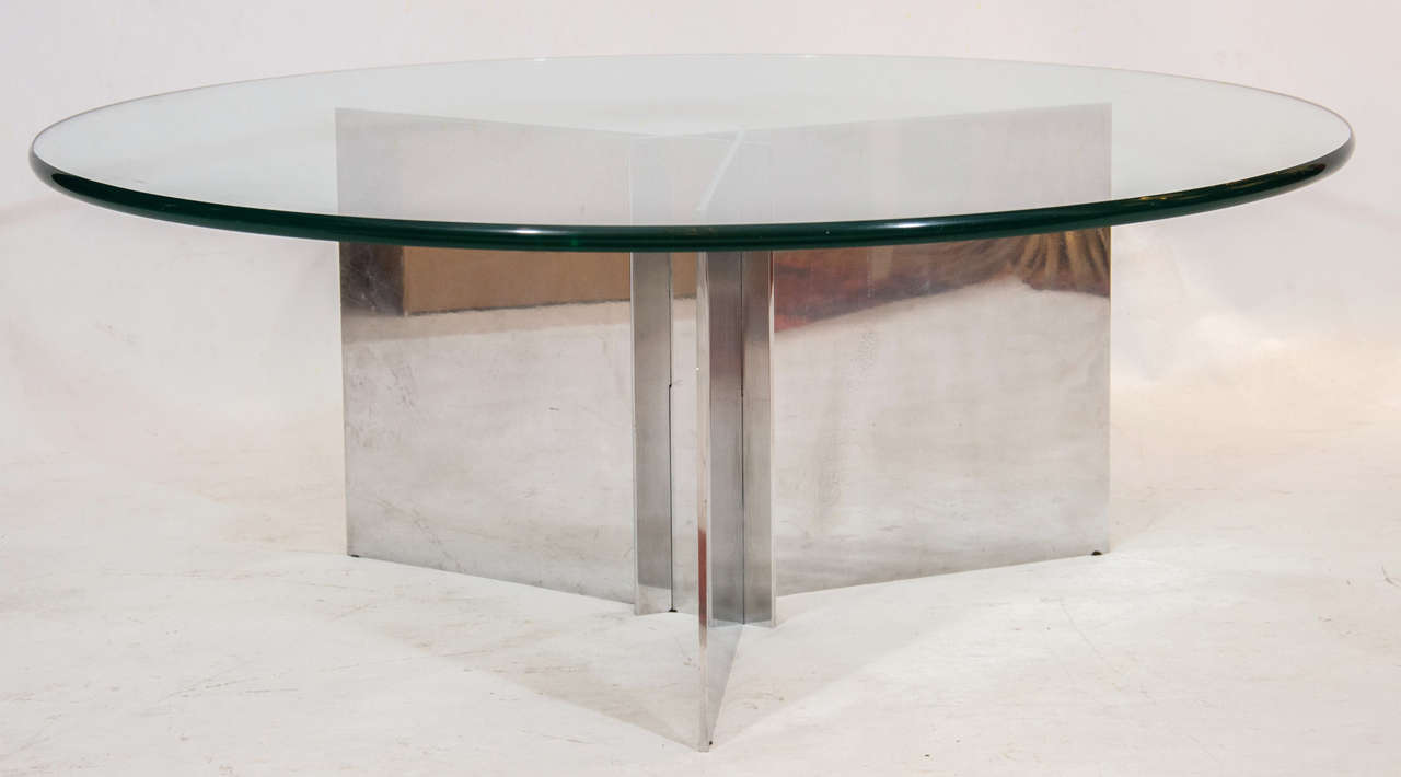 20th Century Coffee Table in Polished Aluminum by Paul Mayen For Sale