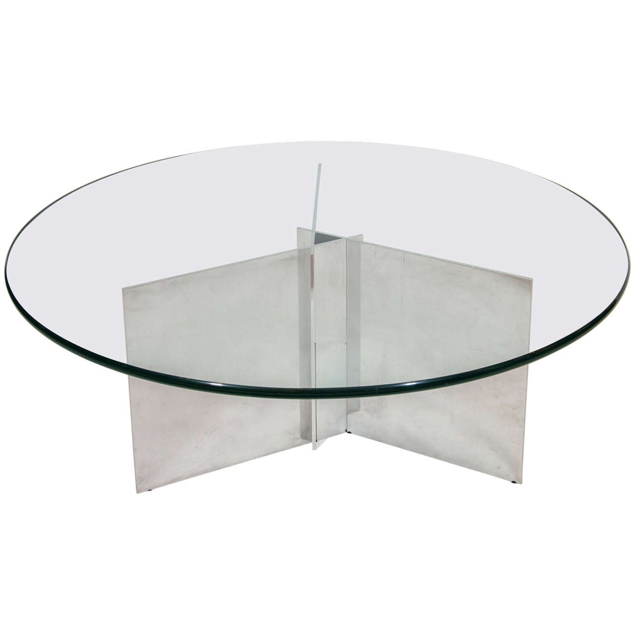 Coffee Table in Polished Aluminum by Paul Mayen For Sale