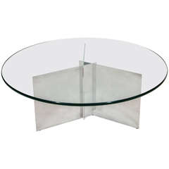 Coffee Table in Polished Aluminum by Paul Mayen