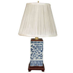 Single Blue and White Chinese Lamp
