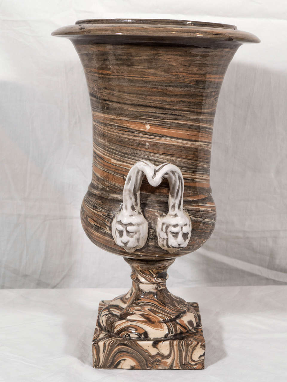 Pair of Large 19th Century Mixed Earths Apt Ware Vases In Excellent Condition In Katonah, NY