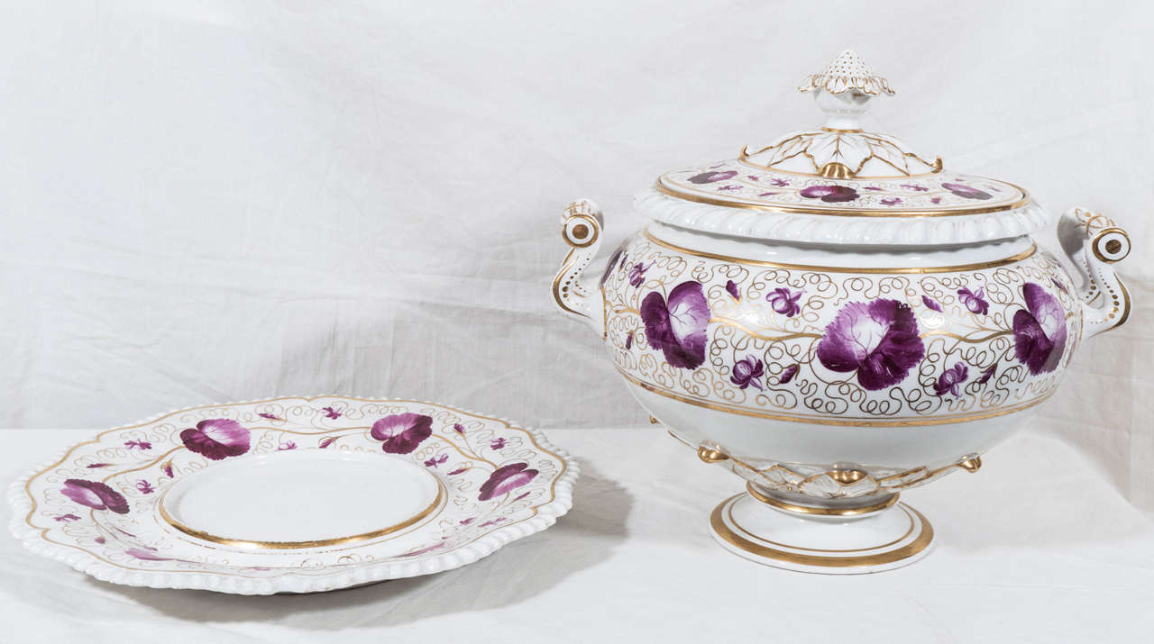 Flight Barr Barr Worcester Purple Soup Tureen 1