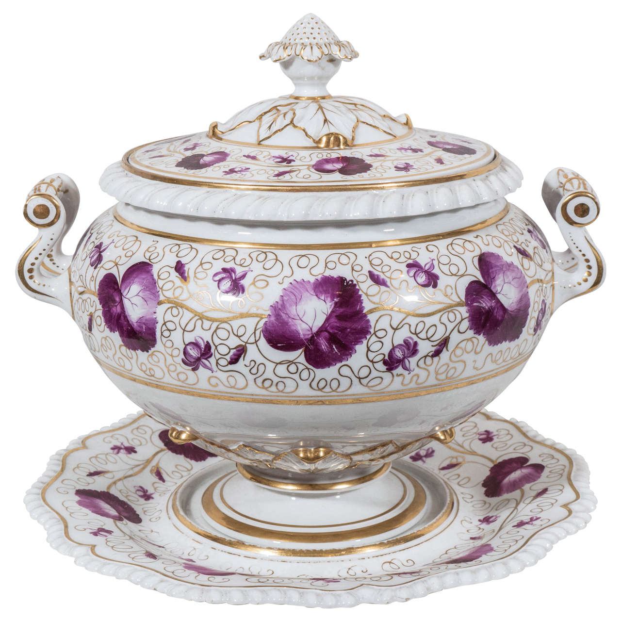 Flight Barr Barr Worcester Purple Soup Tureen