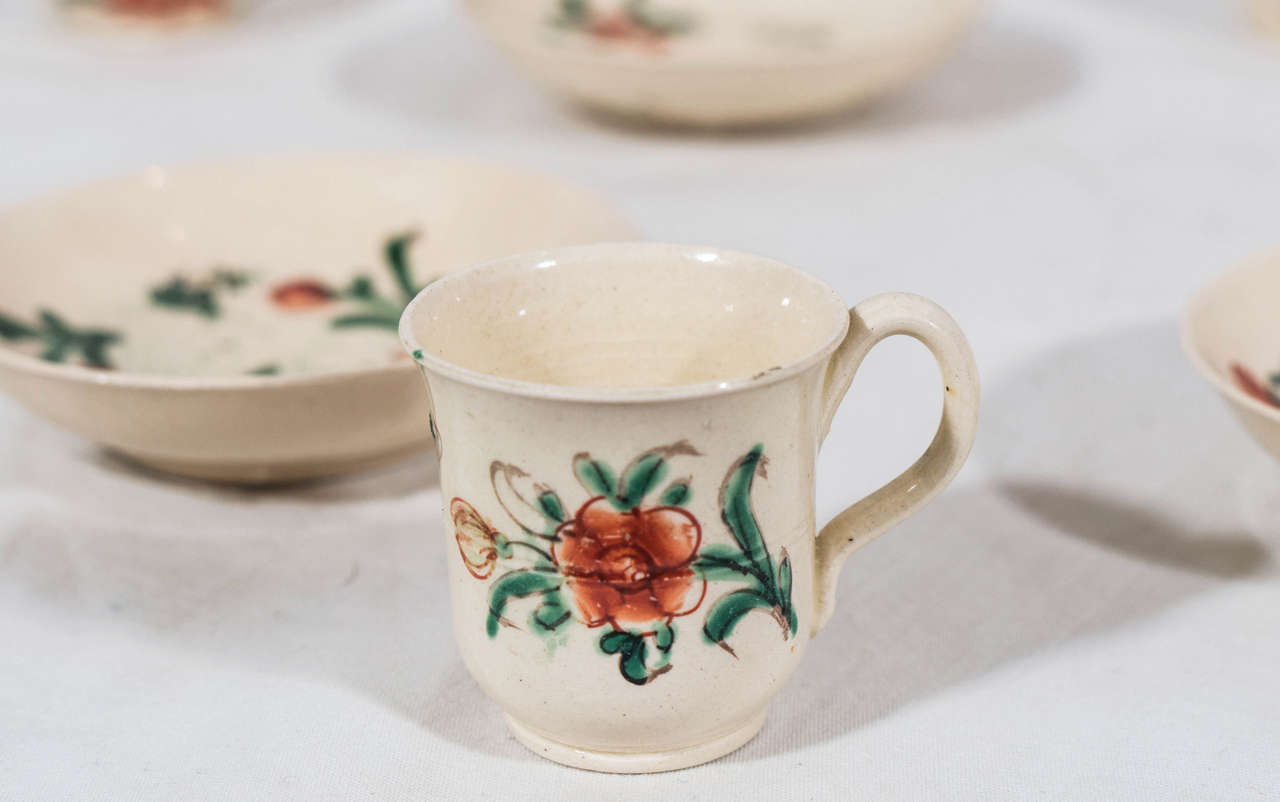 Rococo Rare 18th Century Creamware Miniature Tea Set