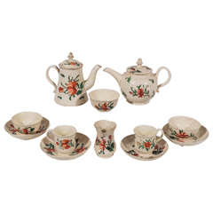 Antique Rare 18th Century Creamware Miniature Tea Set