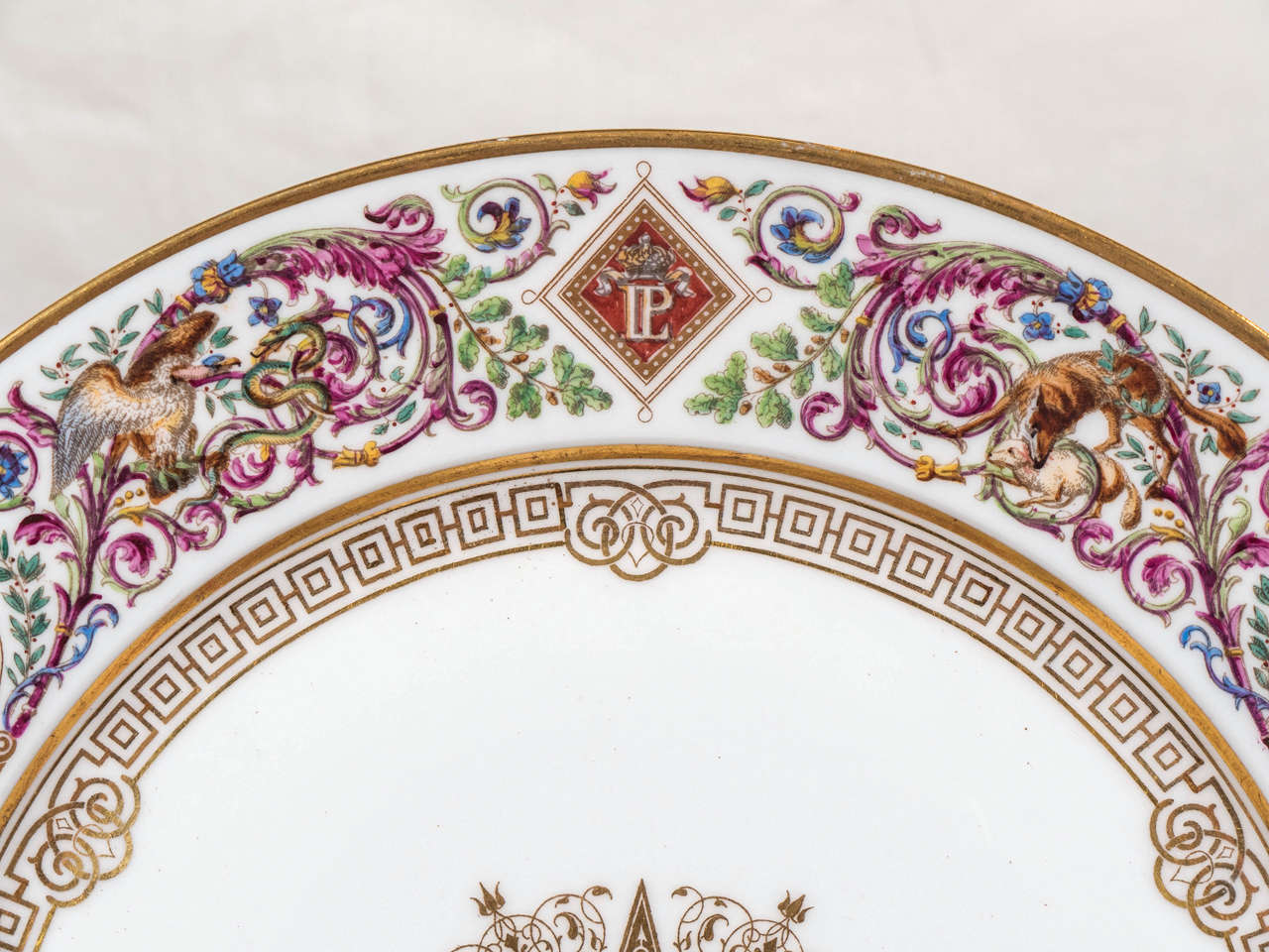 Neoclassical Set of Sèvres Dishes from the Hunting Service of Louis Philippe King of France