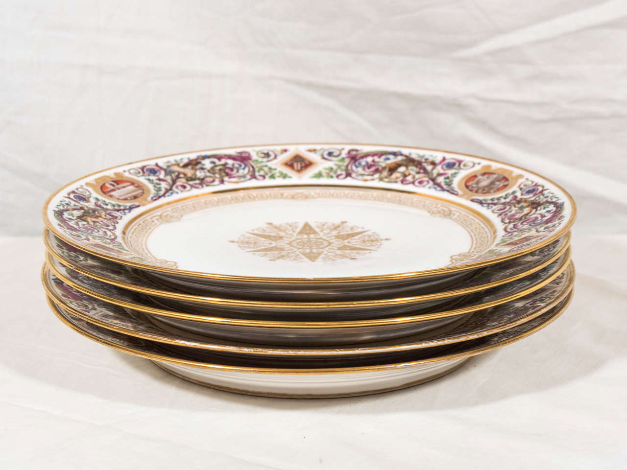 Mid-19th Century Set of Sèvres Dishes from the Hunting Service of Louis Philippe King of France