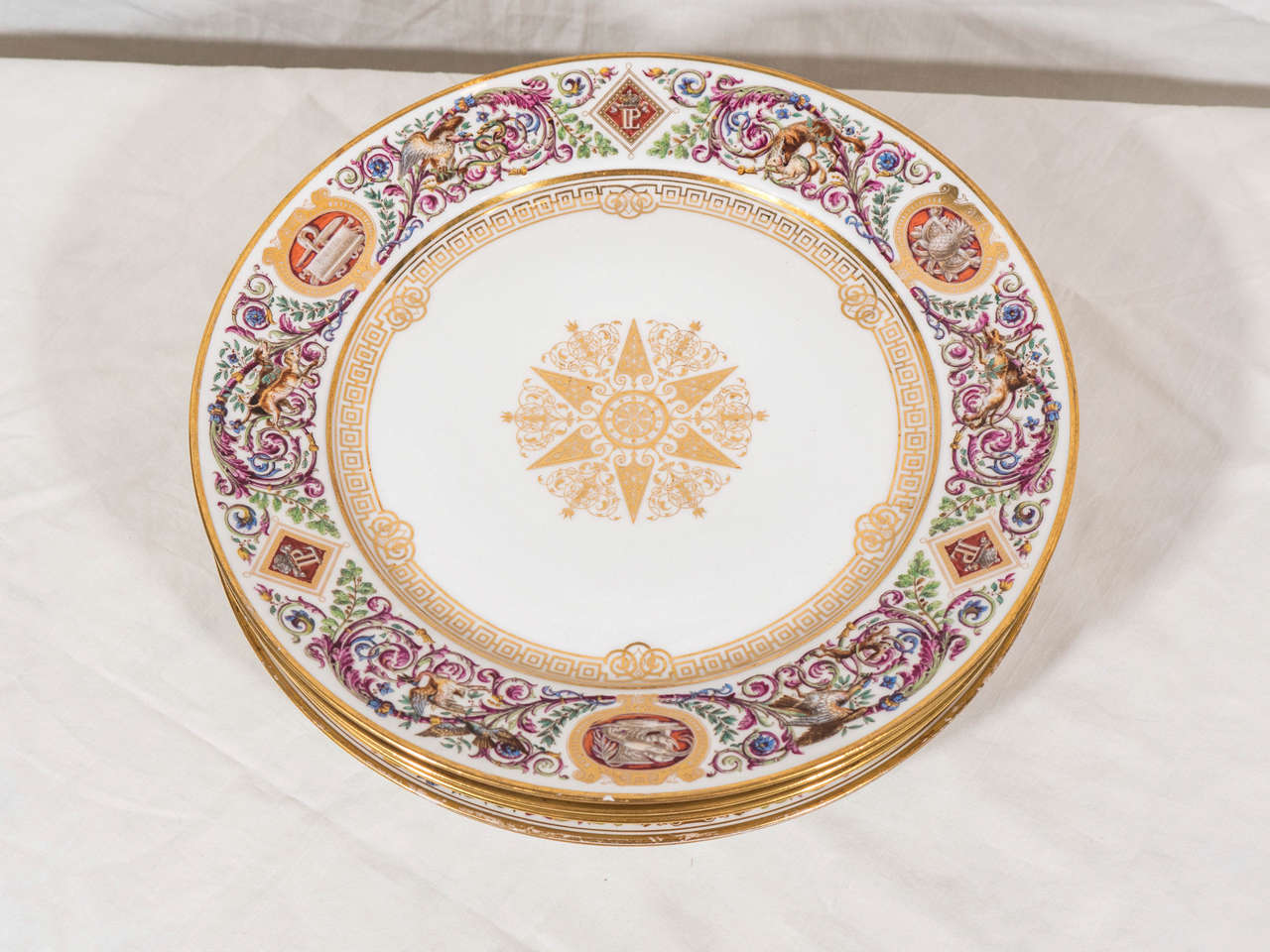 Porcelain Set of Sèvres Dishes from the Hunting Service of Louis Philippe King of France