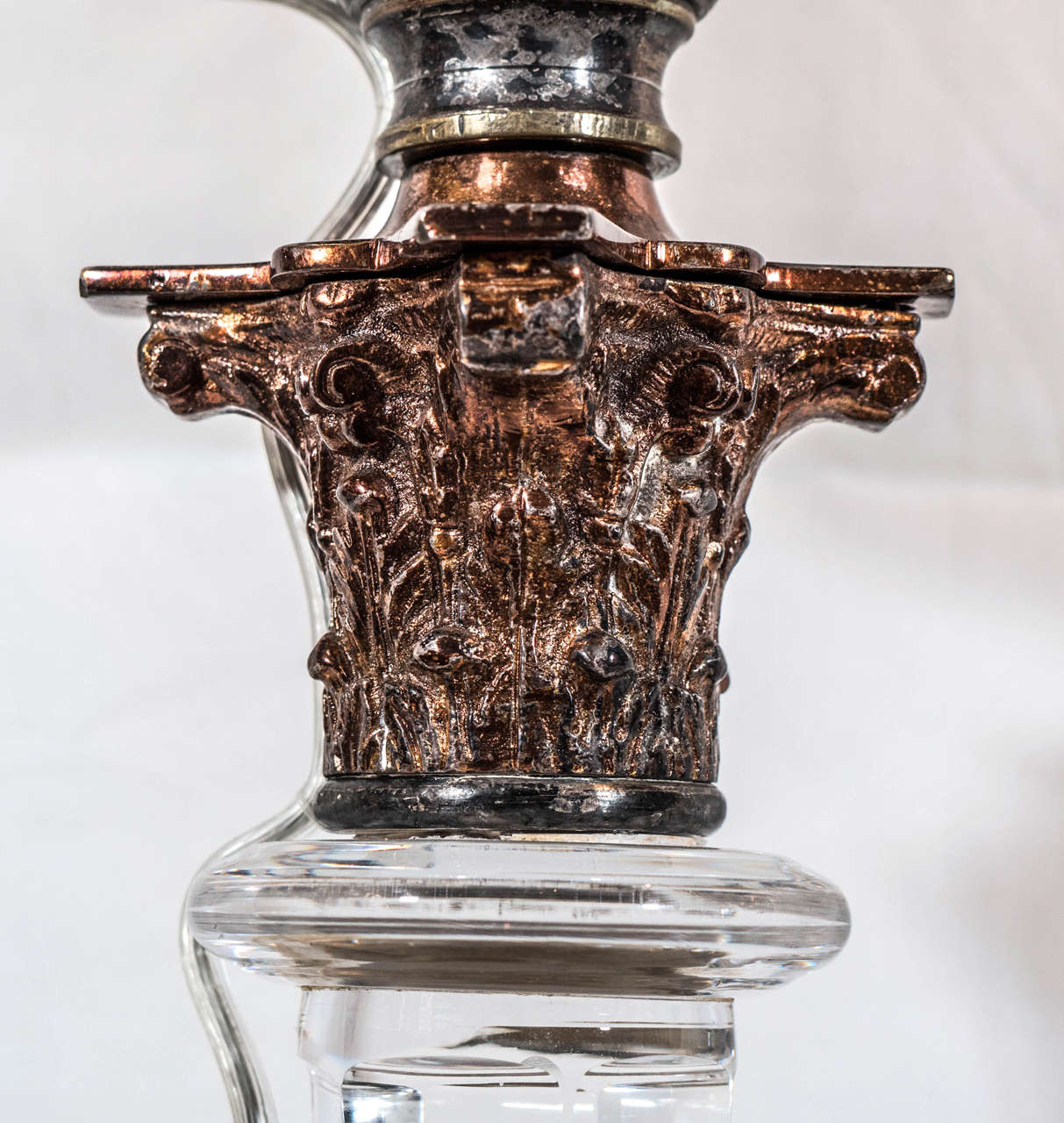 Pair of English CutGlass Crystal Oil Lamps For Sale at 1stdibs