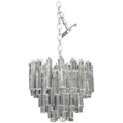 Mid-Century Chandelier with Glass Prisms