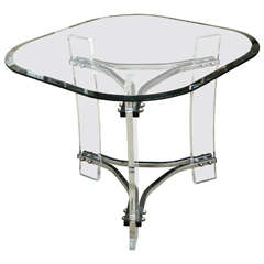 Charles Hollis Jones Mid-Century Lucite and Glass Occasional Table
