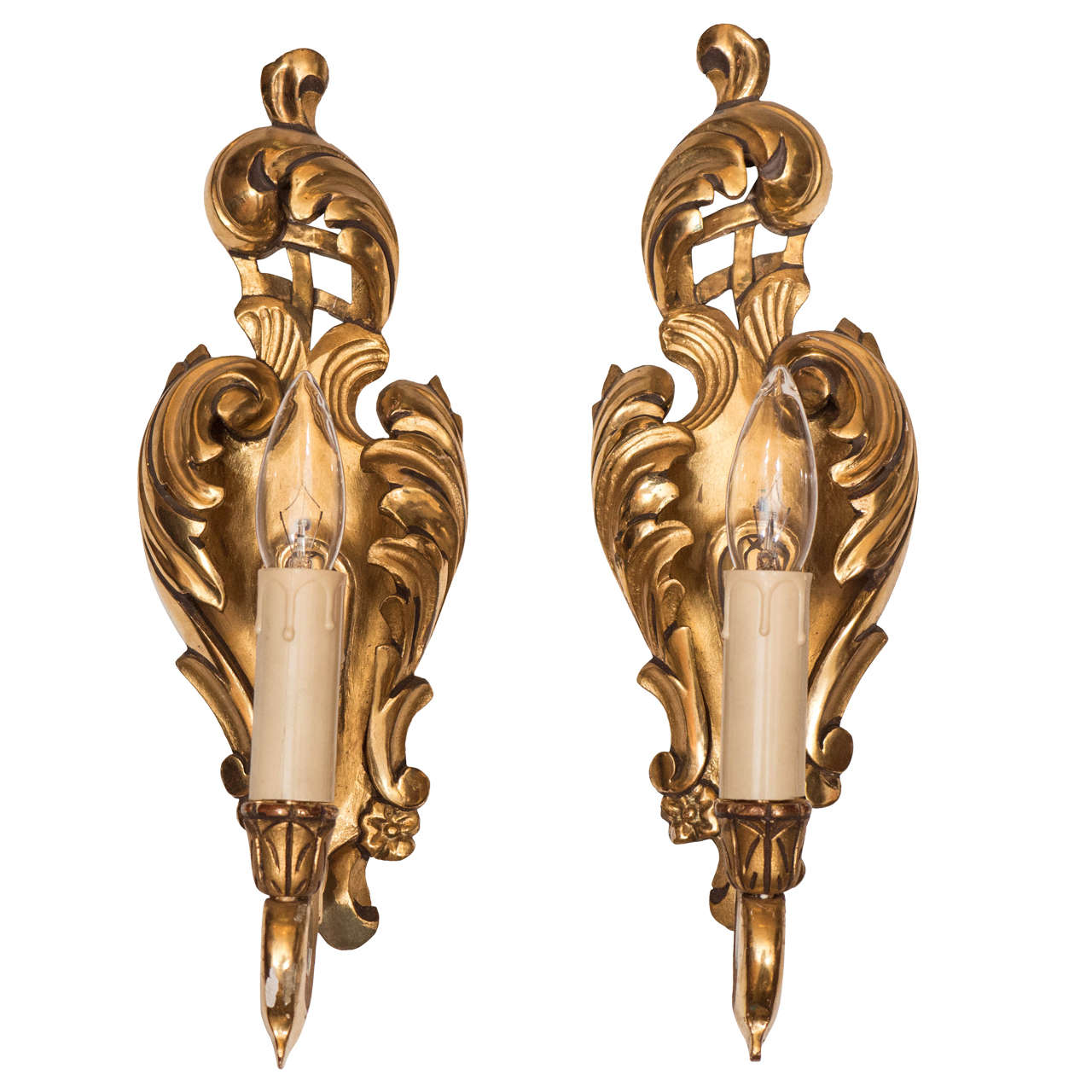 Gilt Rococo Revival Sconces