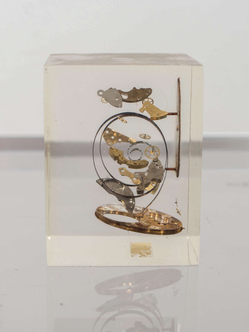 Resin Set of Three Objects with Clock Parts by Pierre Giraudon, France circa 1960