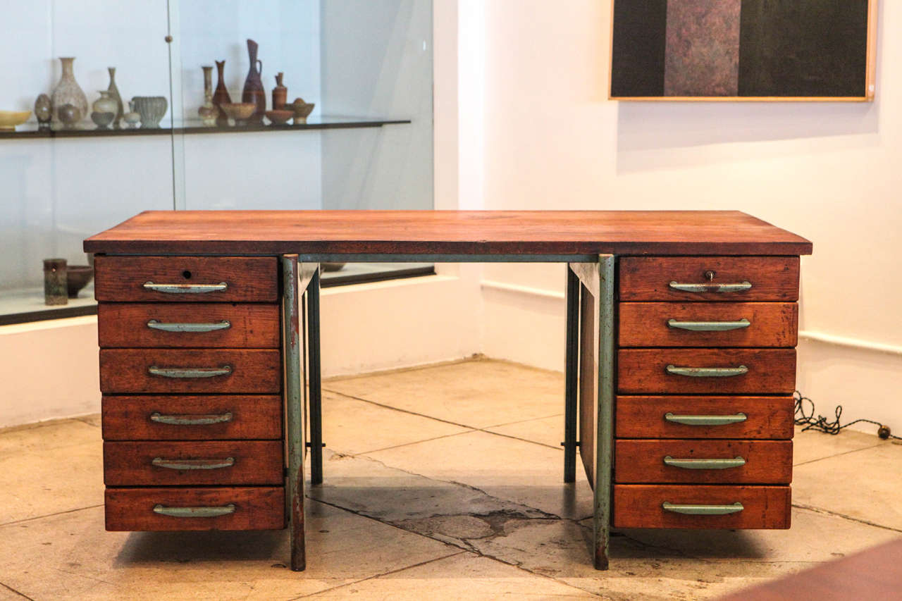 Francese Scrivania standard BS di Jean Prouve, Atelier Jean Prouve, Francia, 1954