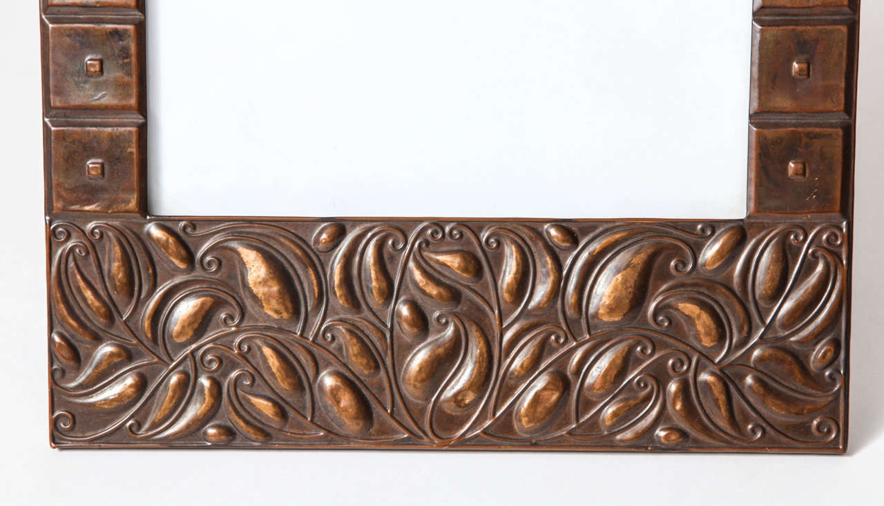 Vienna Secession Hammered Copper Secessionist Picture Frame, Austria, circa 1910