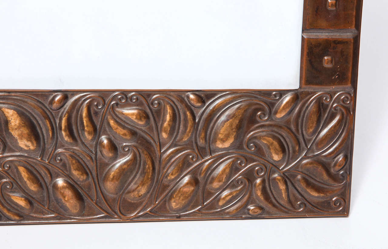 Hammered Copper Secessionist Picture Frame, Austria, circa 1910 1