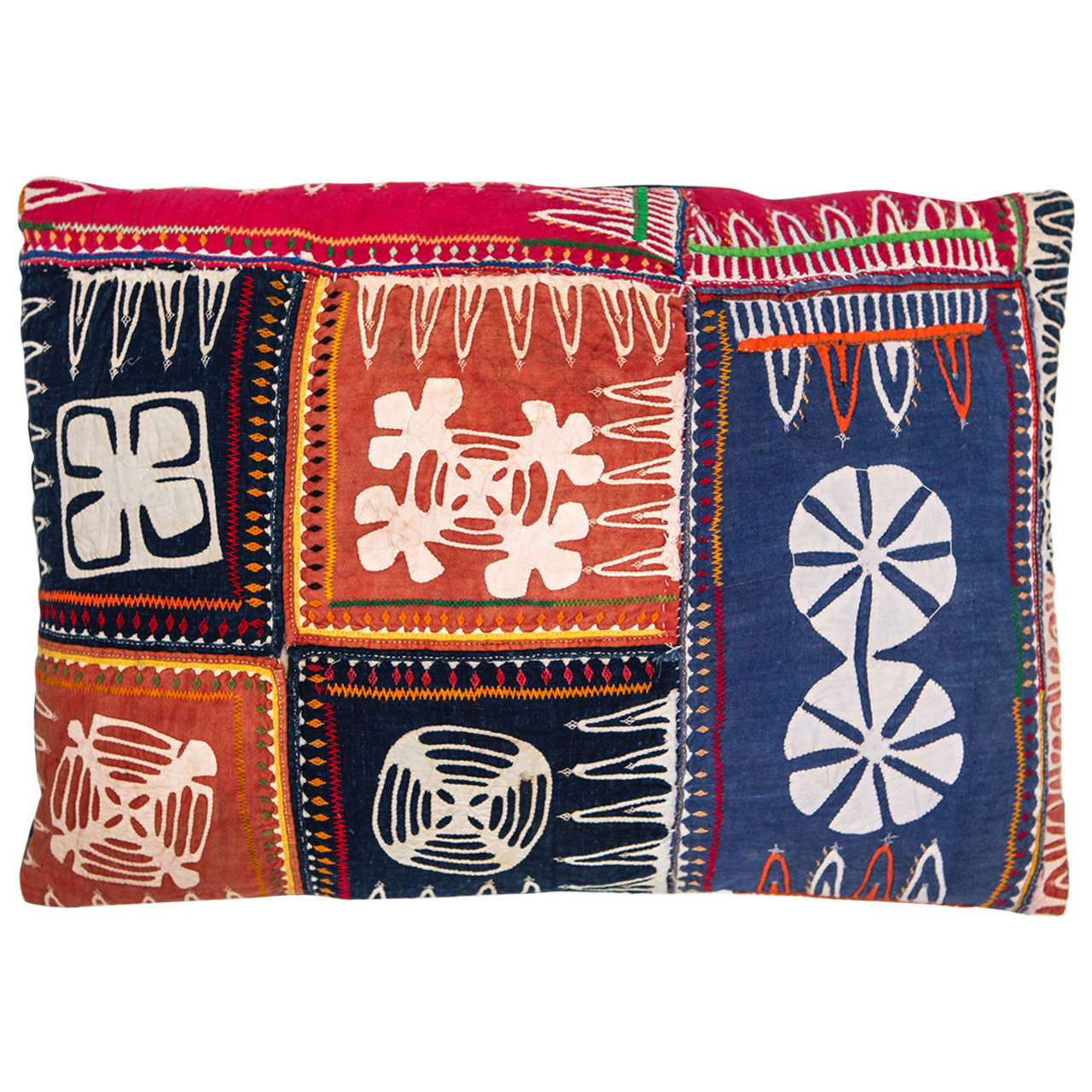 Vintage Indian Banjara Applique Pillow