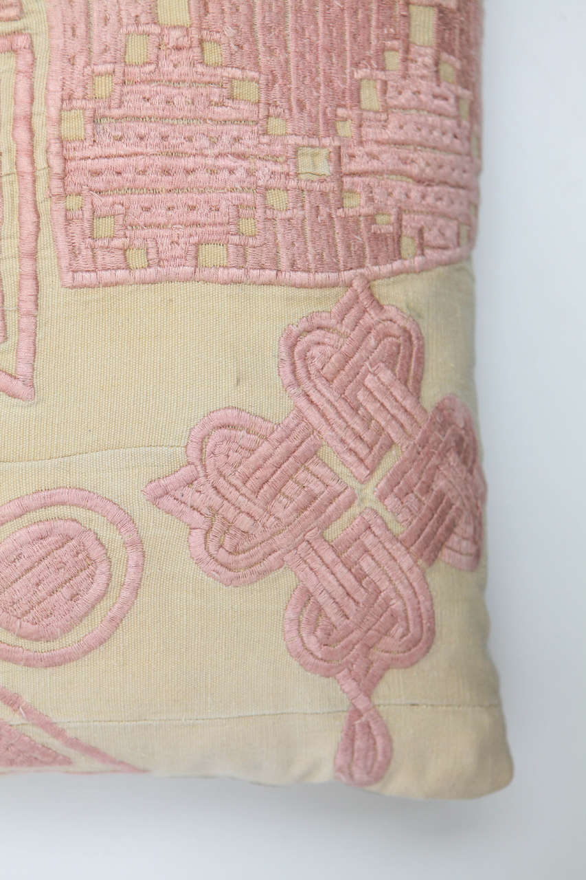 Nigerian Vintage African Embroidered Pillow