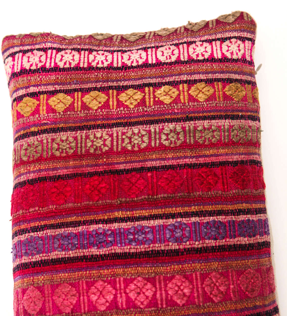 20th Century Vintage Vietnamese Hill Tribe Brocade Pillow For Sale