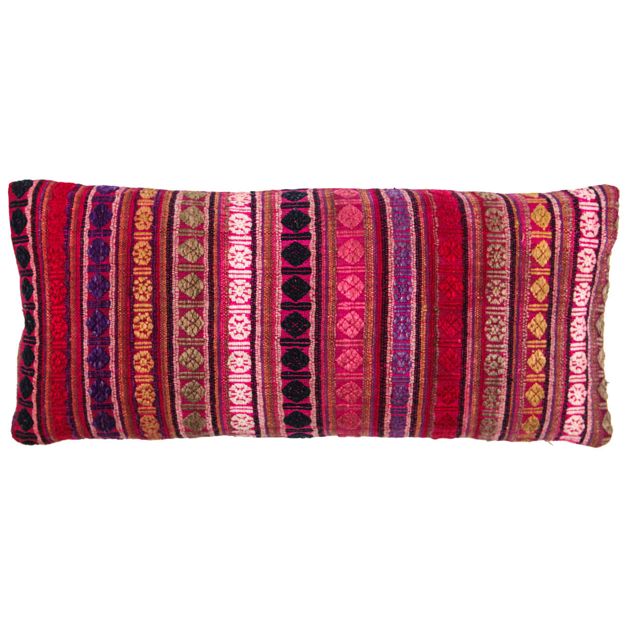 Vintage Vietnamese Hill Tribe Brocade Pillow For Sale