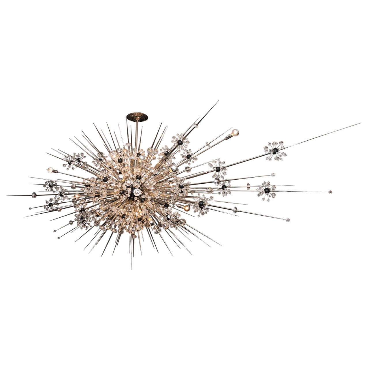 Custom Monumental Crystal Sputnik Chandelier with Spikes