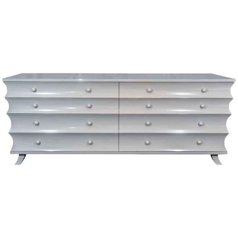 Custom Grey Lacquer Dresser For At, Grey Lacquer Dresser